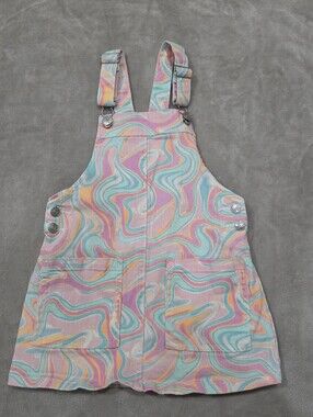 Fabkids Tie Dye Overall Denim Dress